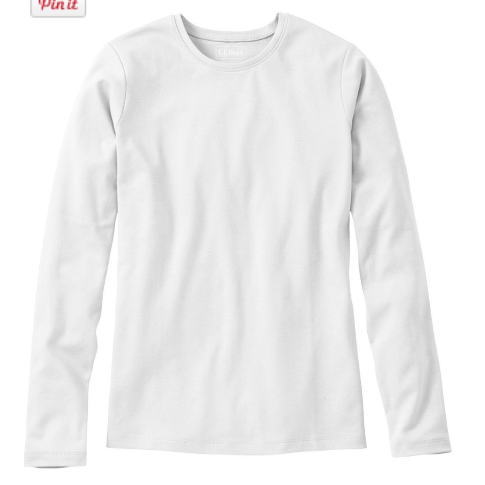 L.L.Bean Tee, Long-Sleeve Crewneck White